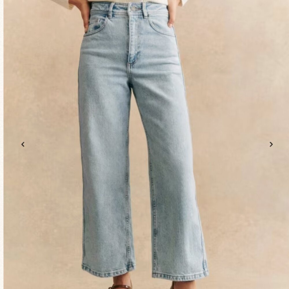 NWOT Sezane Le Crop Denim - Tall - FR 40 (US Size 8) - Bleach